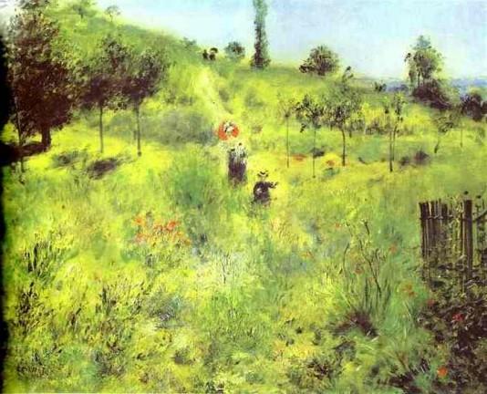 Country Footpath in the Summer,1874 - Pierre-Auguste Renoir painting on canvas